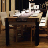 热卖时尚实木餐桌简约大方办公桌铁艺组合长方形会议桌咖啡厅桌椅