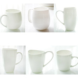 唐山骨瓷纯白创意情侣马克杯 杯子陶瓷水杯可爱咖啡杯陶瓷杯子