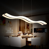 led亚克力餐厅吧台鱼线个性创意现代简约大气办公室长方形吊灯具