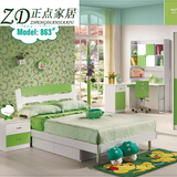 儿童床男孩女孩绿色童床套房家具组合四件套青少年床单人床包邮