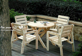 小户型庭院折叠餐桌椅组合实木圆桌现代简约小方桌 饭桌木质茶桌