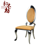 新款欧式不锈钢椅子 高档时尚酒店餐椅 后现代绒布餐椅