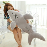 大白鲨鱼毛绒鱼公仔可爱创意布娃娃抱枕生日礼物女生儿童玩具男孩