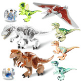 拼装乐高侏罗纪恐龙益智积木儿童我的世界公园暴龙对战霸王龙玩具