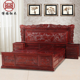 东阳红木家具 非洲酸枝木1.8米双人床 中式实木明清古典雕刻大床