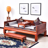 罗汉床雕花 明清仿古中式实木榆木沙发床榻 山水罗汉床