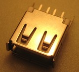 接插件生产迷你USB母座 USB-A 2.0插座180度指针5P贴片连接器
