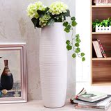 景德镇欧式创意陶瓷落地白色大花瓶现代简约客厅仿真干花花瓶摆件