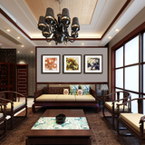 中式客厅装饰画 现代简约花鸟挂画 沙发背景墙三联幅 客厅卧室画