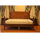 红橡木床美式乡村复古家具1.8米全实木床双人床婚床简约纯实木