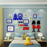 英伦照片墙创意3D立体动漫卡通亚克力墙贴背卧室美式儿童组合相框