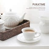 朴家杂货 欧式浮雕陶瓷复古红茶咖啡杯碟套装奶壶茶壶下午茶杯具