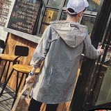 防晒衣男青少年超薄款透气外套2106夏季潮流学生韩版中长款防晒服
