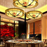 新中式吊灯圆形中国风创意客厅餐厅茶楼羊皮灯仿古典手绘布艺灯笼