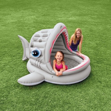包邮 INTEX正品儿童大嘴鲨鱼遮阳水池宝宝游泳池水上乐园戏水用品