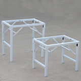 白色折叠桌腿桌架餐桌架桌脚方桌腿烤漆桌脚架子台子腿桌子腿支架