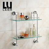 LYLE莱尔卫浴 欧式简约304不锈钢卫生间双层玻璃化妆台 五金挂件