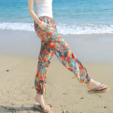 夏季女裤长裤波西米亚海边度假必备沙滩裤雪纺哈伦裤萝卜裤灯笼裤