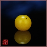 10069=天珠唐球缠丝玛瑙珠子勒子药师珠:西藏 清代鸡油黄老琉璃