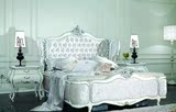 新古典家具 欧式后现代实木雕花床 婚床高档 卧室双人床 黑色描银