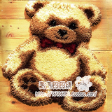 段段绣 毛线绣 地毯绣 钩针绣 坐垫地毯ZD029小黄熊两件包邮