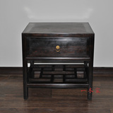 一木家 高档红木床头柜明清经典古典紫光檀乌木床边柜实木储物柜