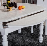 欧式大理石伸缩餐桌椅组合可伸缩折叠圆形实木餐桌简约现代6人8人