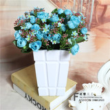 韩式小清新花朵仿真假花绢花 婚庆摆放植物套装龙珠玫瑰加花瓶