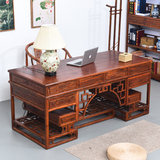 榆木仿古家具实木明清古典 全实木1.8米直角办公桌写字台电脑桌