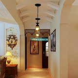 欧式美式乡村茶色灯罩单头吊灯适用咖啡厅卧室过道楼道灯家装主材