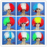 高质量独特世界杯球迷爆炸头假发彩色小丑假发表演头套可爱假发套