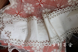 外贸原单出口百带丽蕾丝花边米色全棉欧式餐桌桌旗1.8米
