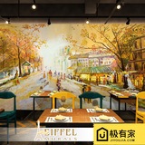 3d立体欧式油画壁纸咖啡厅走廊玄关壁画田园树林街景沙发背景墙纸