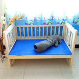 加强款实木儿童床三面高护栏床松木公主床婴儿床拼床可定制