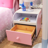 儿童卧室床头柜男孩女孩公主时尚简约现代粉红色储藏家具特价包邮