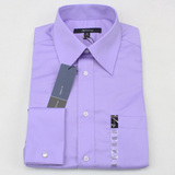 G2000袖扣衬衫 男装鲜紫色暗斜纹长袖袖扣衬衣 商务修身正装