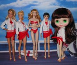 芭比TI小布珍妮丽佳桃子可儿 娃娃衣服套装 海滩装 复刻珍藏5件套
