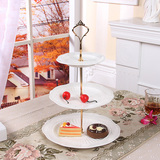 欧式陶瓷三层水果盘下午茶点心盘蛋糕盘架时尚创意生日婚礼物包邮