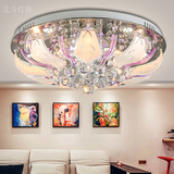 圆形吸顶灯现代简约LED欧式客厅带遥控温馨浪漫婚房水晶卧室灯具