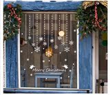圣诞雪花片墙贴节日装饰品双面白色橱窗雪景布置贴画链条串特大号