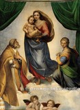 拉斐尔 西斯廷圣母 竖款 布画芯 经典油画 德国历代大师画廊馆藏