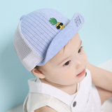 韩版儿童帽子夏季男女婴儿鸭舌棒球帽宝宝1-2岁小孩遮阳网帽包邮