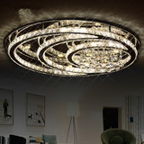 欧式LED客厅椭圆形水晶吸顶灯现代简约水晶灯卧室灯具餐厅灯80CM