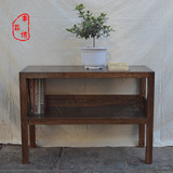 老榆木实木书桌书架组合现代简约置物架实木简易书架客厅小书架