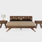 北欧宜家现代实木床简约黑胡桃橡木床创意日式1.51.8米双人床特价
