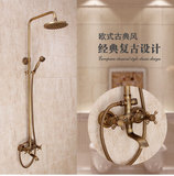 马可波罗欧式卫浴房浴室淋浴复古水龙头喷头全铜仿古淋浴花洒套装