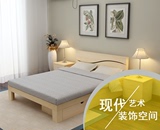 包邮实木床简易松木双人床单人床成人床1.2米1.5米1.8简约儿童床