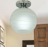 彤辉照明圆球拉丝玻璃吸顶灯 卧室走廊过道玄关阳台球形玻璃灯具