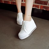 2016韩版夏季新款内增高8cm厚底帆布鞋 松糕学生低帮休闲女板鞋