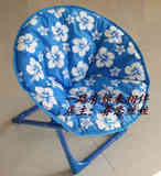 新款出口月亮椅 蓝色小花折叠椅 户外靠背舒适便携宝宝餐椅儿童椅